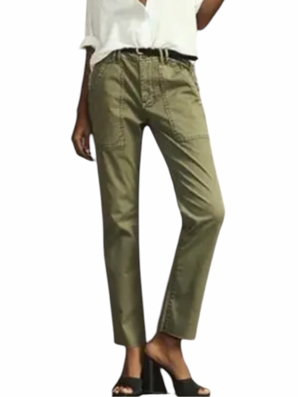 NEW ANTHROPOLOGIE PILCRO High-Rise Utility Slim Straight Leg Pants Size 34